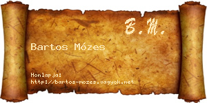 Bartos Mózes névjegykártya
